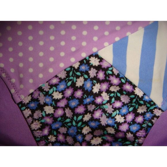 Victoria's Secret Triangle M BIKINI PURPLE LILAC BLUE floral stripe DAISY Chain - Picture 3 of 4